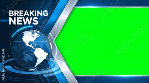 Breaking News 4K Background Animation with Global Map and Modern News Theme