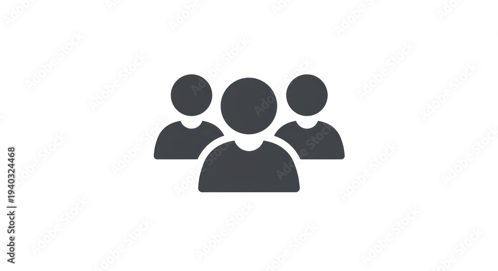 Obraz premium Three people icons represent individuals in a group setting illustration