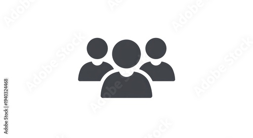 Three people icons represent individuals in a group setting illustration