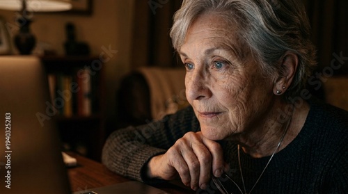 Close-up of Elderly Patient Listening Carefully During Online Medical Consultation