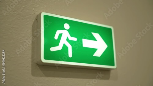 Emergency Exit Sign with Arrow