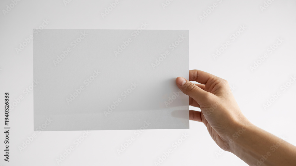 Obraz premium Hand holding blank white card for customizable message