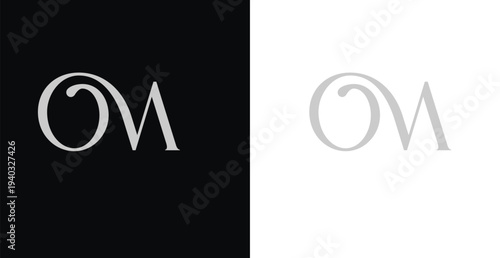 Letter OM minimalist monogram logo