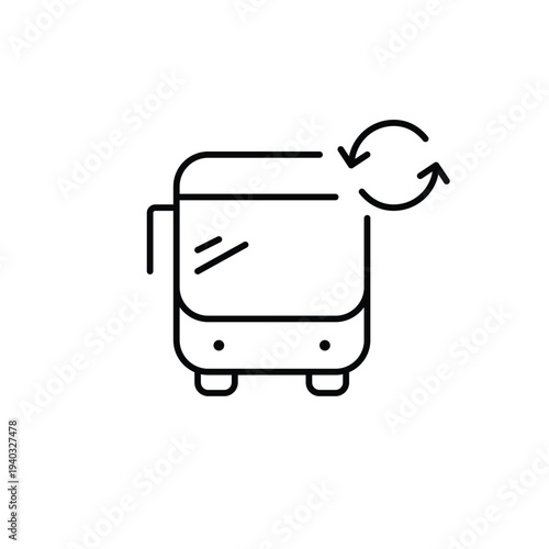 Transport refresh, travel renewal, bus update. Route reset. Pixel perfect, editable stroke vector icon