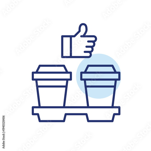 2 takeaway coffee cups and like.Date or office break. Pixel perfect, editable stroke vector icon
