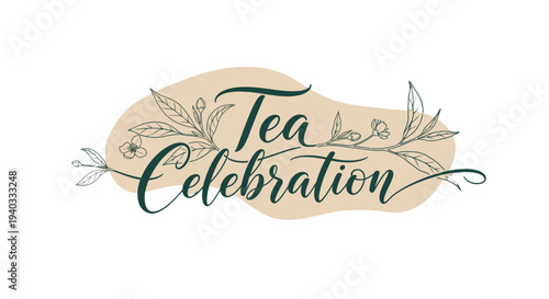 Elegant Tea Party Invitation with Floral Decor.