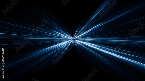 Blue light rays emanating from a central point isolated on a transparent background 1