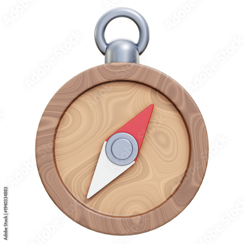 Guiding Compass: A close-up shot of a classic compass, featuring a wooden case and a directional needle, hinting at journeys and exploration.