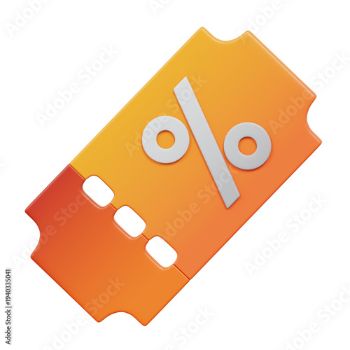 Discount Coupon: A vibrant orange coupon offers a tempting discount, signaling savings and value.