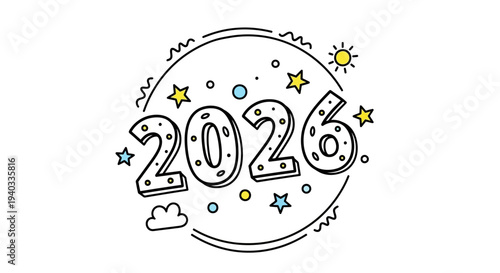 Happy birthday card vector illustration featuring a vibrant art design with colorful patterns and a cheerful graffiti icon for a festive celebration