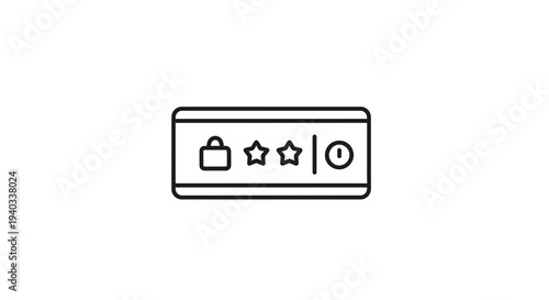 Lock, Stars, and Timer Icons on Digital Interface Bar
