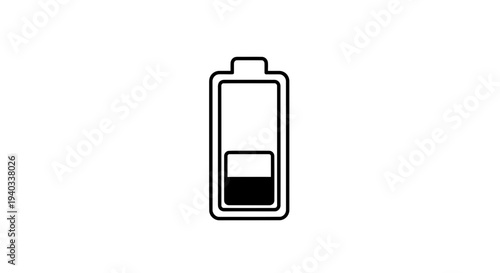 Low Battery Icon, Energy Level Indicator, Power Symbol, Recharge Needed