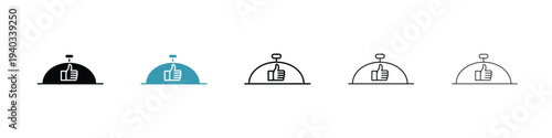Good food icon in line art style on white background for graphic and web design.