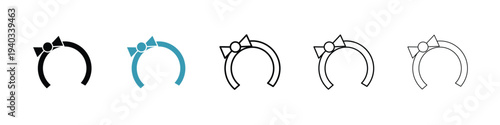 Hair tie icon in line art style on white background for graphic and web design.