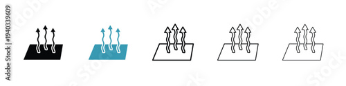 Heat icon in line art style on white background for graphic and web design.
