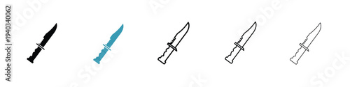 knife icon in line art style on white background for graphic and web design.