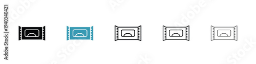 Makeup remover wipes icon in line art style on white background for graphic and web design.