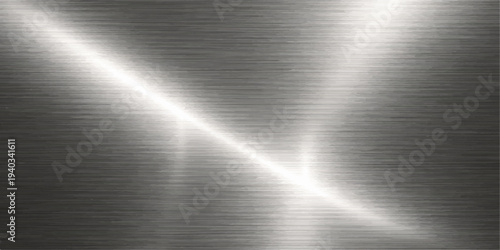 Brushed silver metal texture background with shiny stainless steel plate surface and smooth industrial metallic pattern