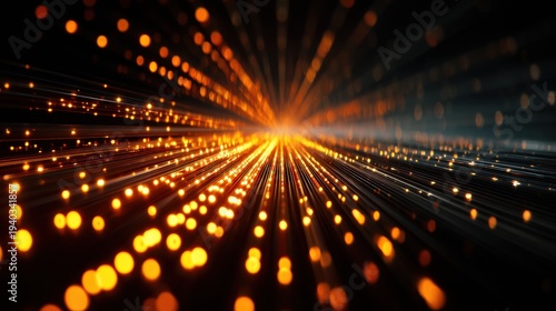 Light pulses radiate outward from a central point showing a digital system concept used for early warnings in a corporate setting.