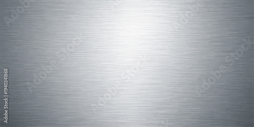 Brushed silver metal texture background with shiny stainless steel plate surface and smooth industrial metallic pattern