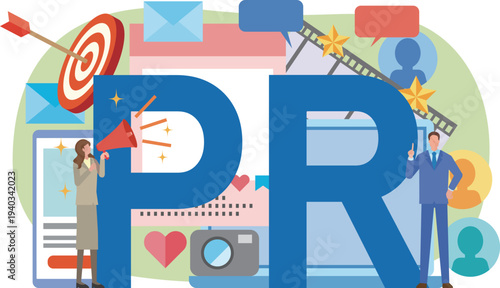 PRの文字とビジネスマン