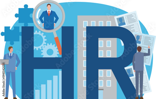 HRの文字とビジネスマン