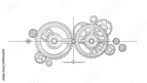 Mechanical Gears and Cogs Illustration.