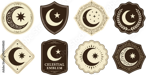 Web Islamic Lantern and Crescent Mega Bundle: Ornate Fanous, Mosque Skyline, and Kawaii Moon Stars for Ramadan and Eid