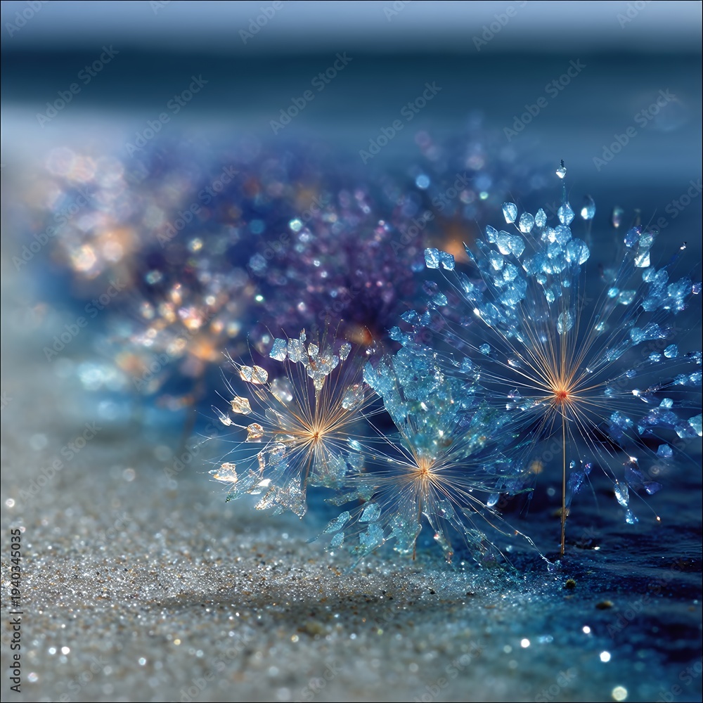 Fototapeta premium crystalline salt forms a star shape under microscopy