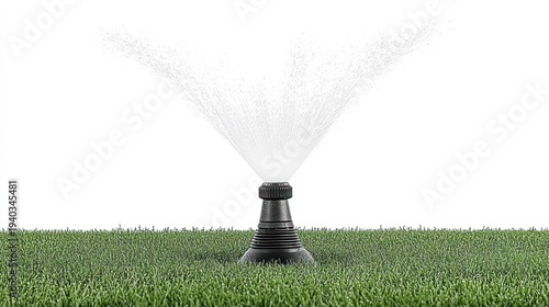 Wallpaper Mural Sprinkler watering green lawn, isolated, close-up, use for gardening or agriculture Torontodigital.ca