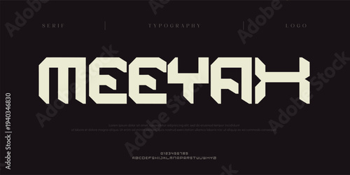 Meeyax, Creative digital minimal modern logo alphabet fonts. Typography minimalist urban sana serif digital fashion future creative logos fonts. vector illustration
