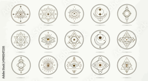 Collection of Sacred Geometric Symbols and Mandalas for Spiritual and Mystical Use.
