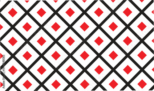 Seamless vector pattern with red diamonds and black intersecting lines on transparent background modern abstract texture for design website design
