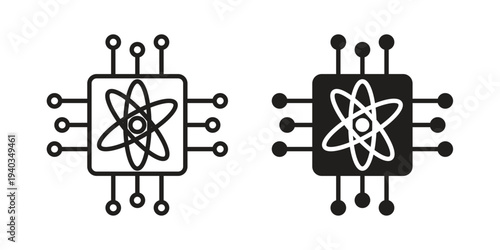 Quantum computing icon Symbol for App and Web UI Design Vectors