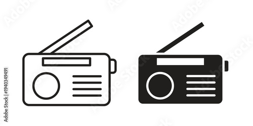 Radio icon Symbol for App and Web UI Design Vectors