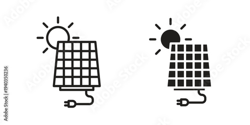 Solar panel icon Symbol for App and Web UI Design Vectors