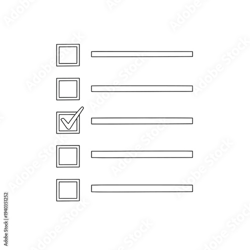 Checklist with one item marked complete, representing task accomplishment.