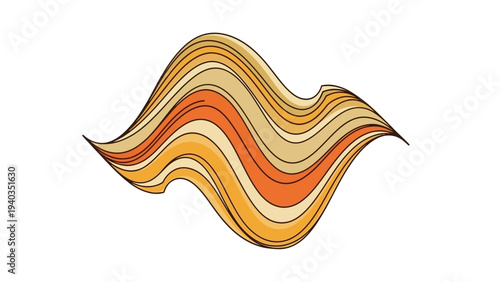 Abstract wavy lines illustration with vibrant colors and fluid shapes in a dynamic composition viewed from a straightforward perspective.