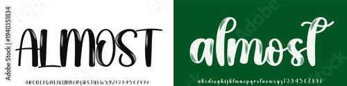 Almost Font Stylish brush painted an uppercase vector letters, alphabet, typeface