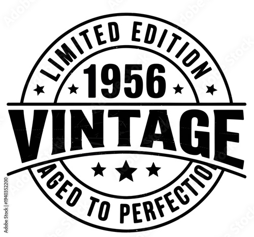 The image features a circular design with the words 1952 and vintage in bold letters.