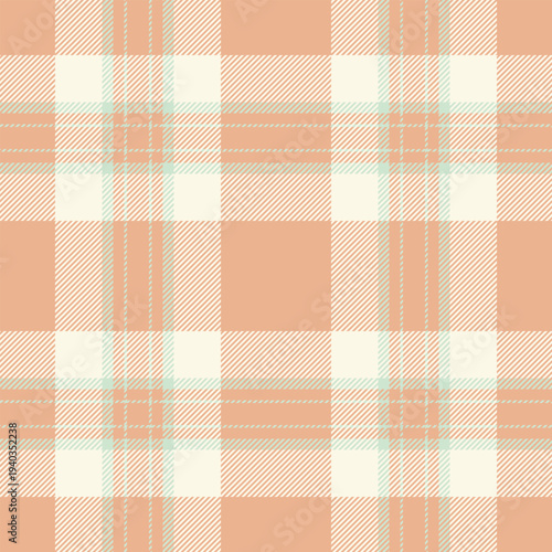 Sale seamless textile check, paint texture vector plaid. Old lace background tartan fabric pattern in orange and old lace colors.