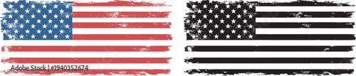 Flag day patriotic american flags black and white distressed style
