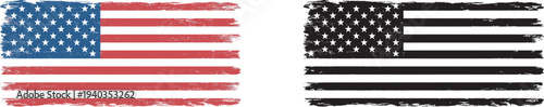 Flag day united states american flag black and white illustration