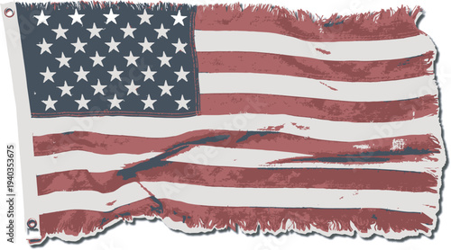Flag day tattered american flag symbolizing patriotism and national pride on june 14th
