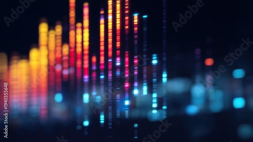 AI data visualization in simple modern style, wide shot tech background suitable for commercial use, clean and sleek visual with no text or logo, professional and futuristic aesthetic