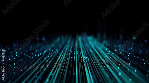 AI data visualization in simple modern style, wide shot tech background suitable for commercial use, clean and sleek visual with no text or logo, professional and futuristic aesthetic