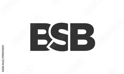 BSB logo design template with strong and modern bold text. Initial based vector logotype featuring simple and minimal typography. Trendy company identity.
