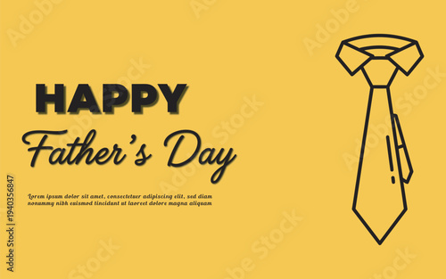Happy father's day celebration greeting card with tie illustration for dad