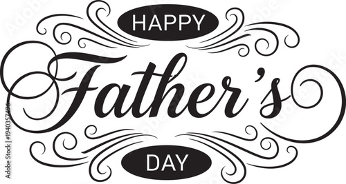Happy father's day greeting card with elegant typography and design