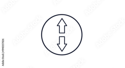 Simple black icon with two opposing arrows inside a circle.